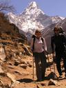 Day 4 : Tengboche to Dingboche.\r\nOn the trail, heading straight for beautiful Ama Dablam.